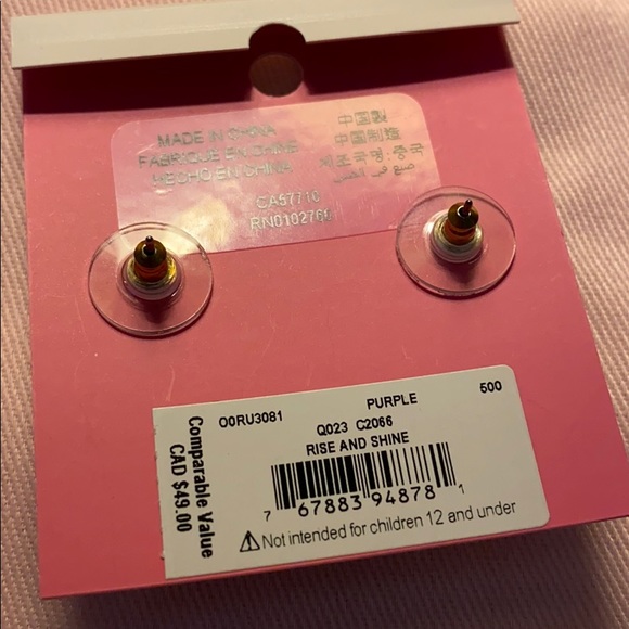 NEW Kate Spade rise and shine purple earrings - Picture 5 of 8